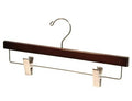 14" walnut finish bottom hanger with movable cushioned clips - Small box of 20