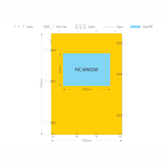 1.5m Marquee PVC Window Wall | Marquee Accessory
