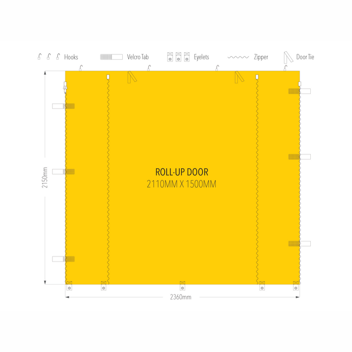 2.4m Marquee Door Wall | Marquee Accessory