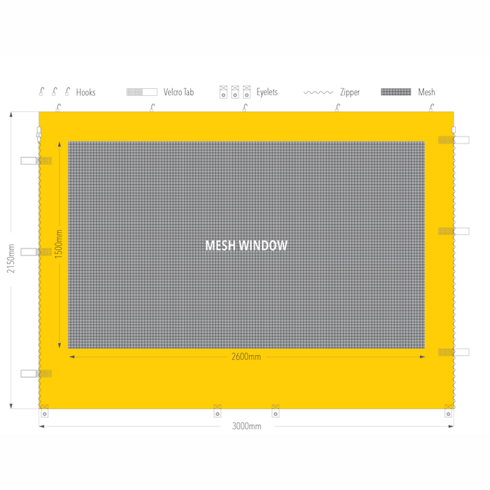 3m Marquee Mesh Window Wall | Marquee Accessory