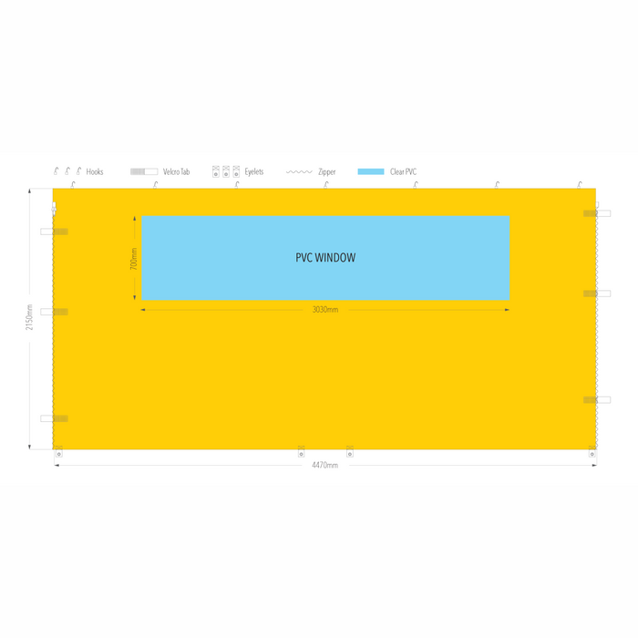 4.5m Marquee PVC Window Wall | Marquee Accessory
