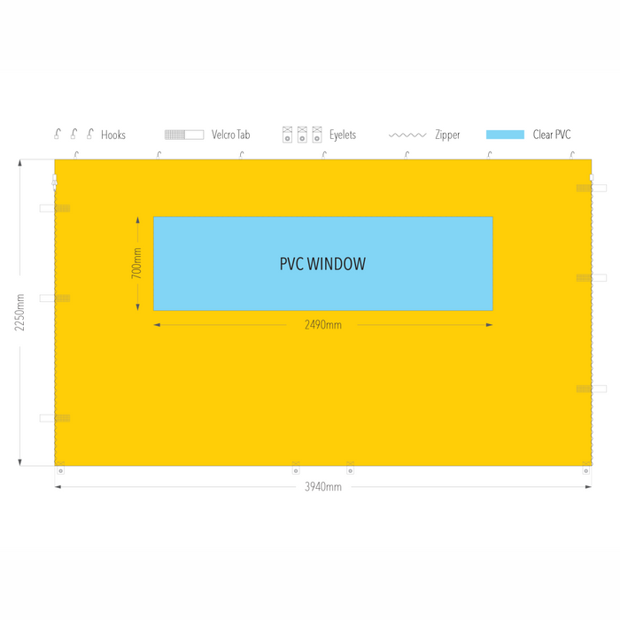 4m Marquee PVC Window Wall | Marquee Accessory