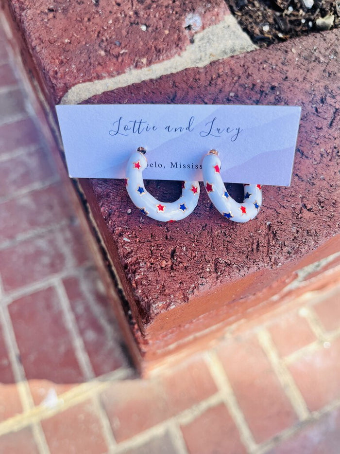 4th of July Hoop Earrings