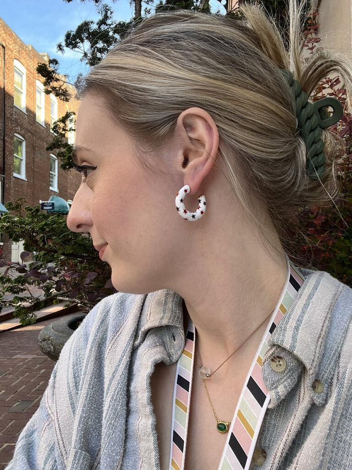 4th of July Hoop Earrings