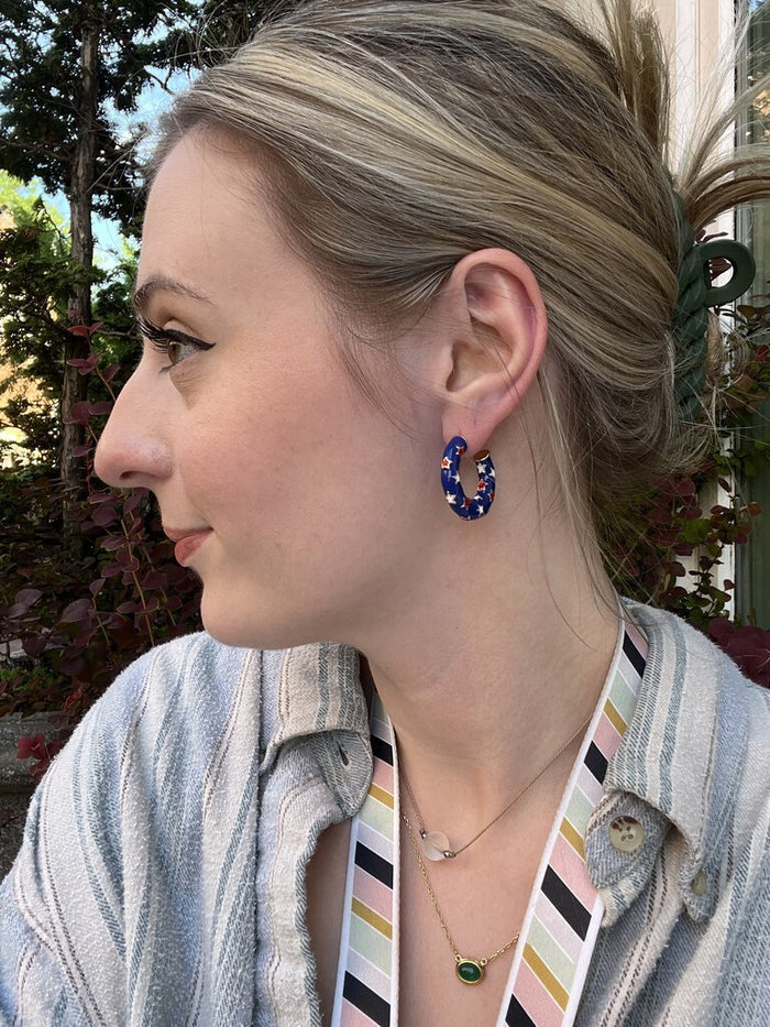 4th of July Hoop Earrings
