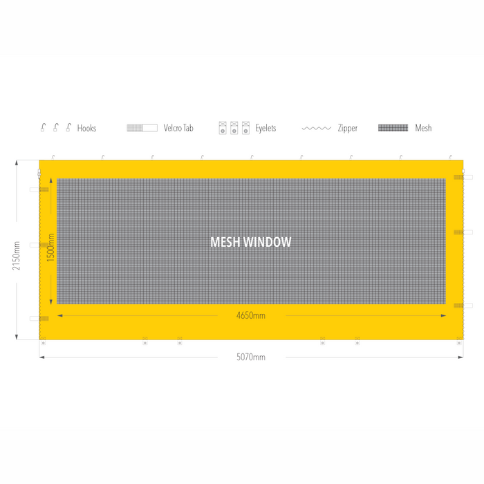 5m Marquee Mesh Window Wall | Marquee Accessory