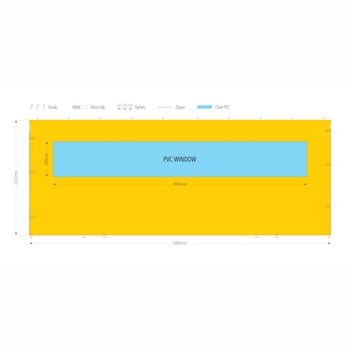 6m TEC Marquee PVC Window Wall | Marquee Accessory