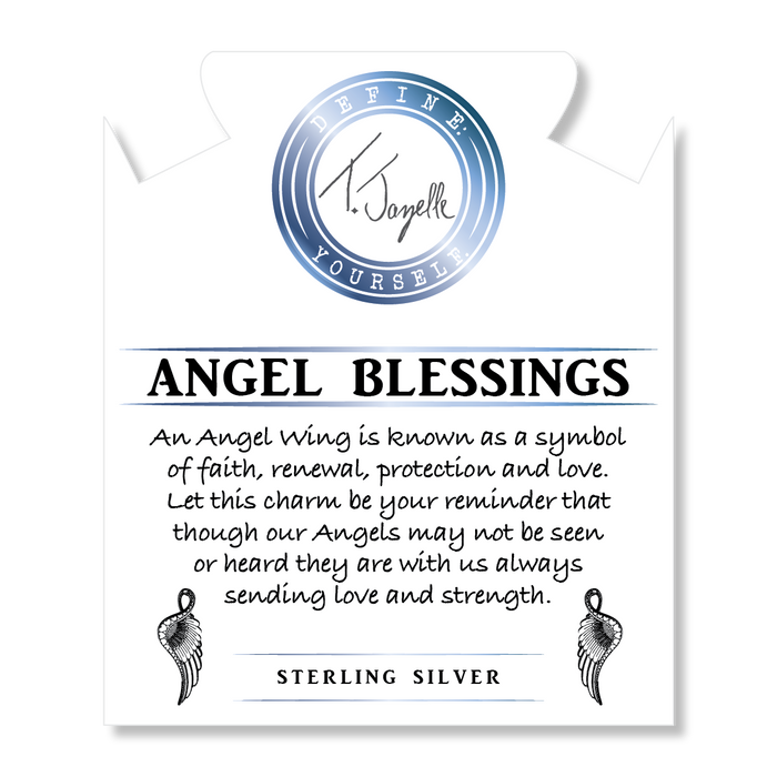 Amethyst Stone Bracelet with Angel Blessings Sterling Silver Charm