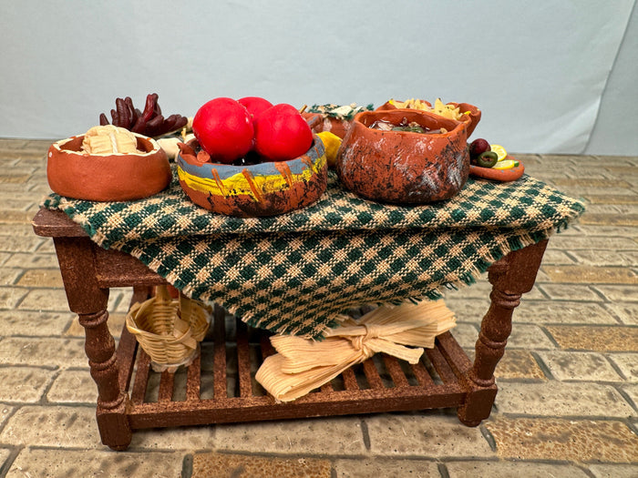 Artisan Handmade Taco Prep Table Mexican Food