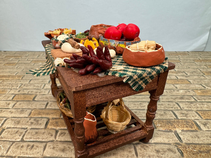 Artisan Handmade Taco Prep Table Mexican Food