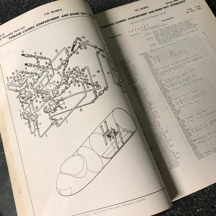 B-36D Peacemaker Bomber Parts Manual, Pages 1431-2091 TO 1B-36D-4