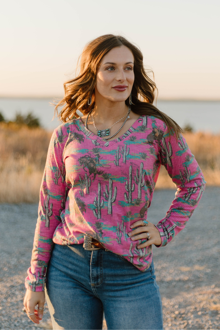 Blush & Broncs Top - Sterling Kreek