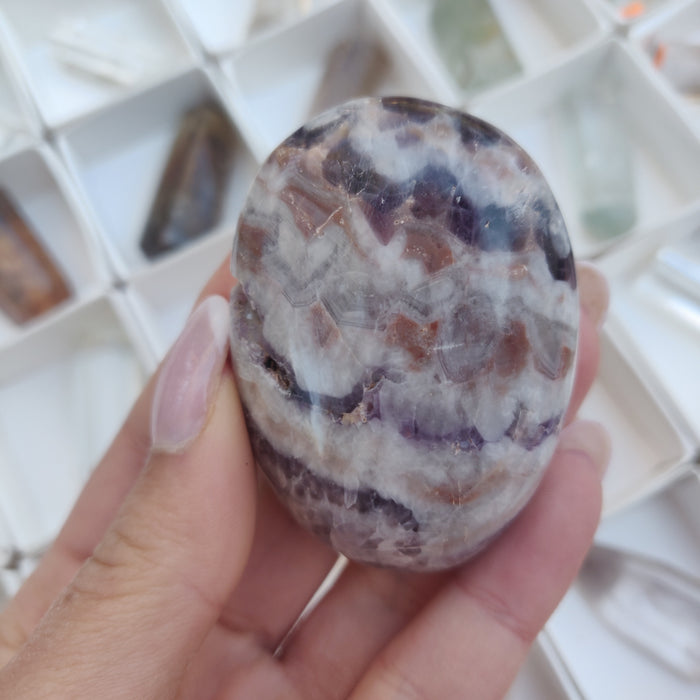 Chevron Amethyst Palm Stone (#22) - Simply Affinity