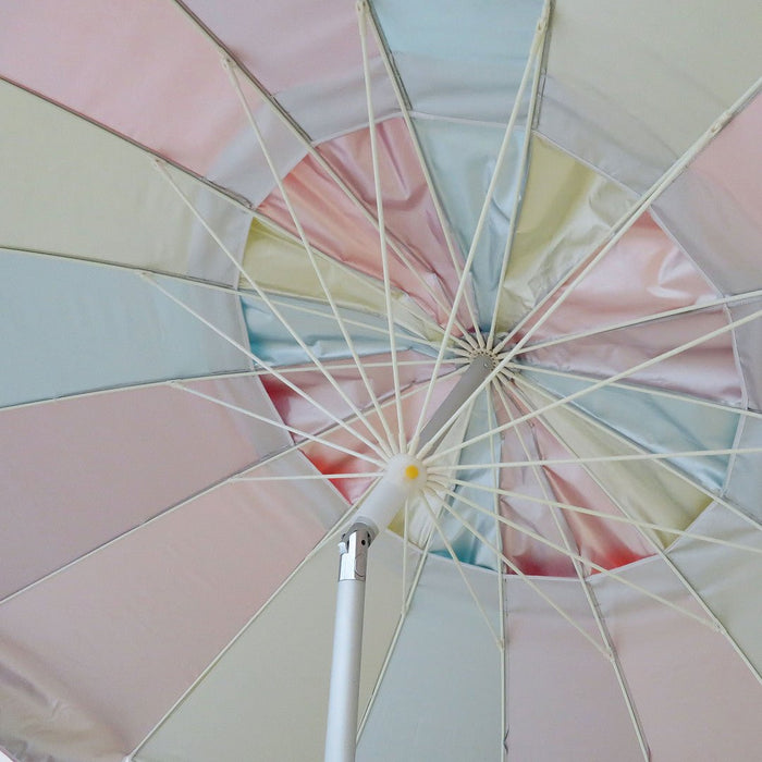 Citron Beach Umbrella 240cm Masquerade style with colorful canopy and tilt feature