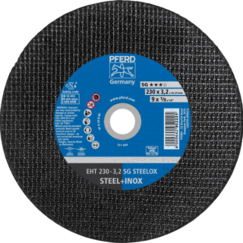 CUT OFF S/S 230X3.2X22 SG PFERD - S/STEEL. SG = HIGH PERFORMANCE