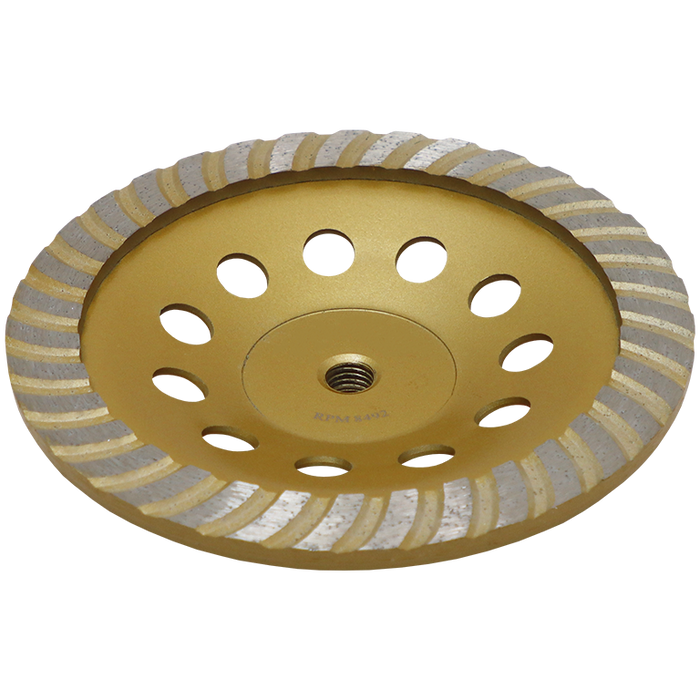 DIA CUP WHEEL 180X14MM COLD PRESSED - 14MM THREAD HOLE - DIAMOND CUP WHEEL