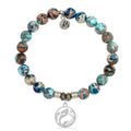 Earth Jasper Stone Bracelet with Mermaid Sterling Silver Charm