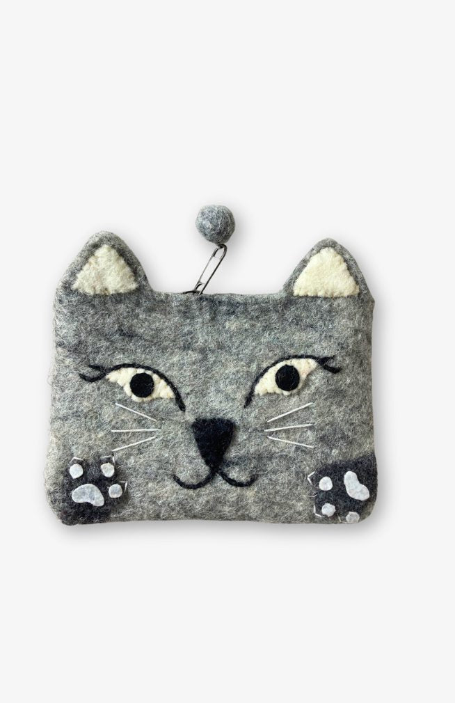 Felted Cat Coin Purse