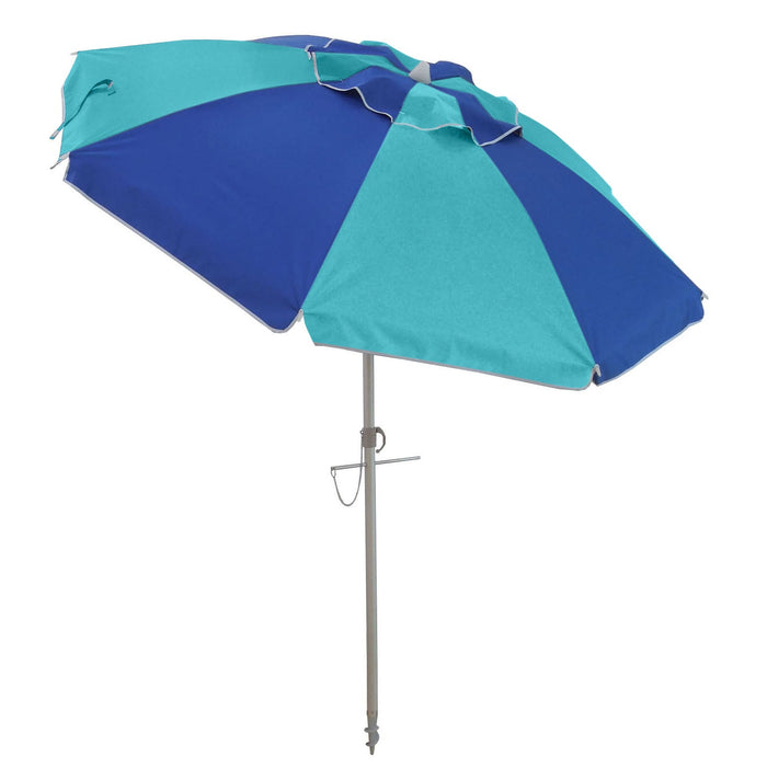 FIESTA - Royal/Turquoise Panel 185cm beach umbrella - Beachkit