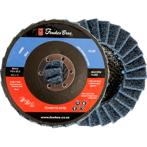 FLAP DISC NON WOVEN 115X22 FINE - BLUE - SCOTCH BRITE-FOR SS & ALUMINIUM