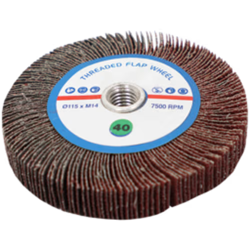 FLAP WHEEL 115 X 20MM 40G FB - M14 THREADED BORE