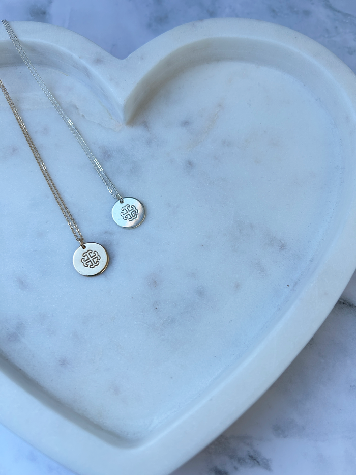 French Cross Stamped Necklace | ½" Disc | Saint Mary's College