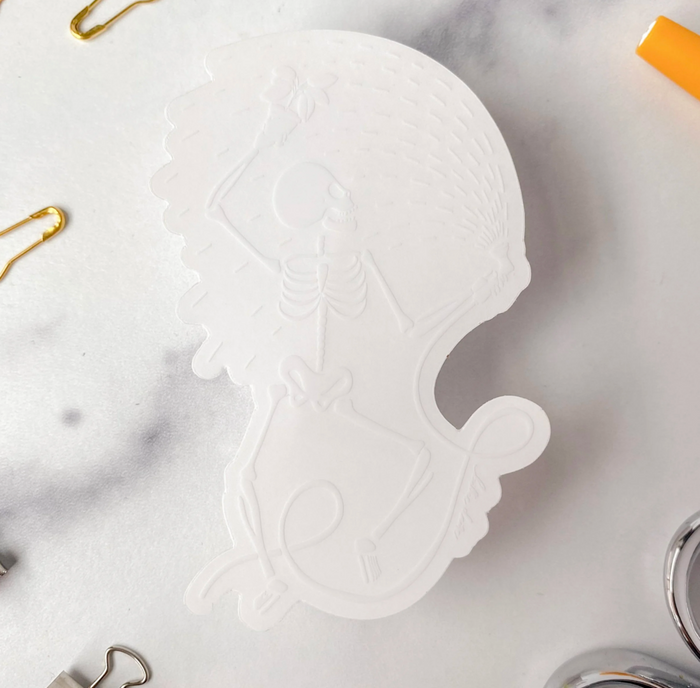 Garden Skeleton White on Clear