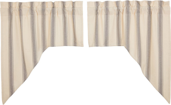 Grace Grain Sack Stripe Swag Curtains-Lange General Store