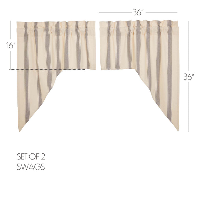 Graycie Grain Sack Stripe Swag Curtains