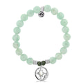 Green Angelite Stone Bracelet with Moonlight Sterling Silver Charm