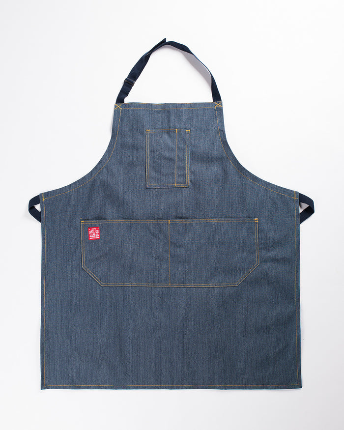 Hand-Eye Kitchen Apron Navy Ticking