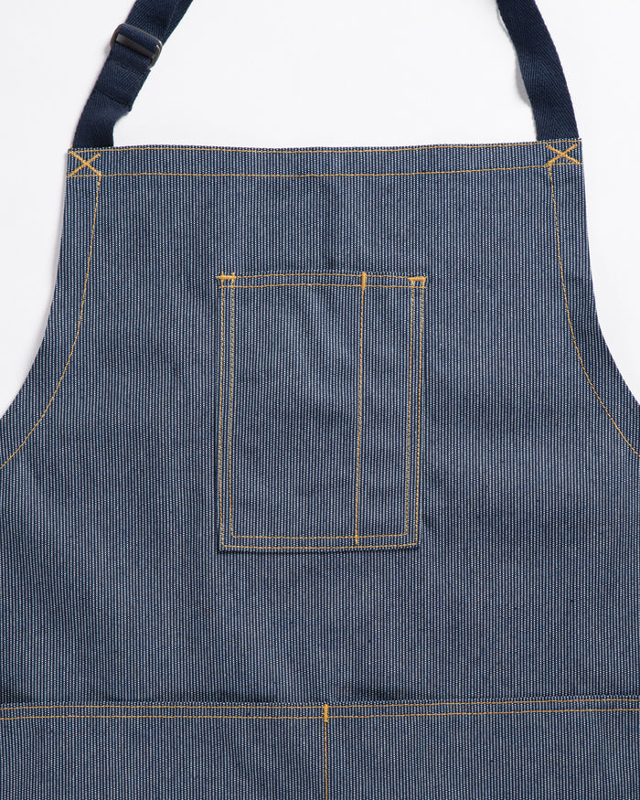 Hand-Eye Kitchen Apron Navy Ticking