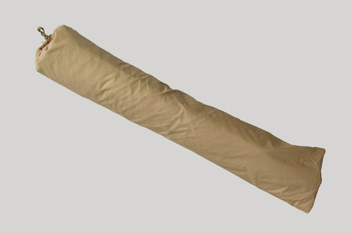 Hula 210cm Beach Umbrella raffia thatch canopy in beige carrying bag for easy transport and beach use