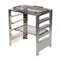 A stainless steel grilling rack with two shelves, branded with the Kasai logo, designed for use with a Kasai Grill.