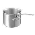 A silver Mauviel M'COOK Bain Marie Saucepan with a polished exterior and a cast stainless steel handle.