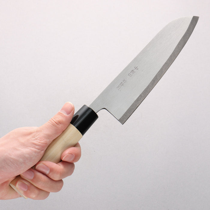 Nakaniida White Steel No.2 Migaki Polish Finish Santoku 165mm Magnolia Handle - Seisuke Knife