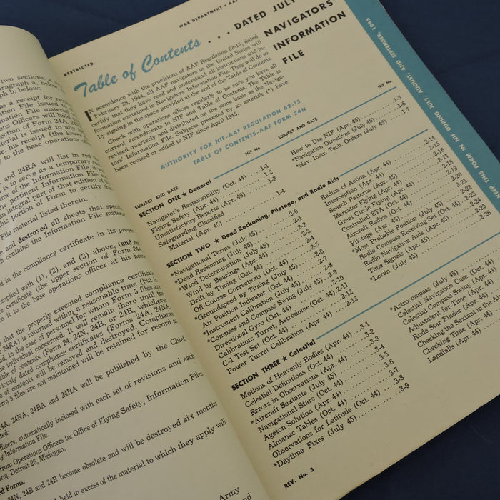 Navigators Information File, WWII
