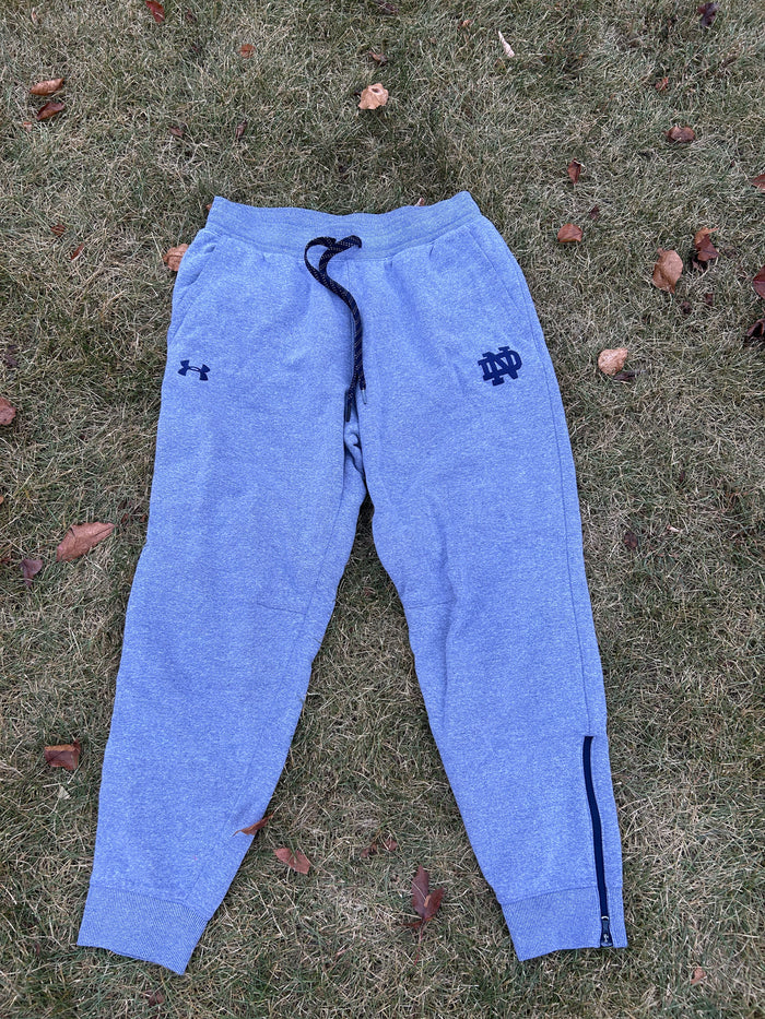 Notre Dame Gray Under Armour Jogger Sweatpants Large