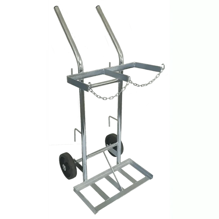 Oxygen + Acetylene double gas cylinder bottle trolley