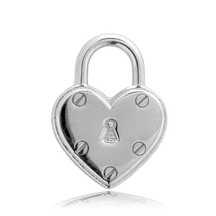 Pink Tourmaline Stone Bracelet with Love Lock Sterling Silver Charm