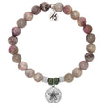 Pink Tourmaline Stone Bracelet with Sand Dollar Sterling Silver Charm