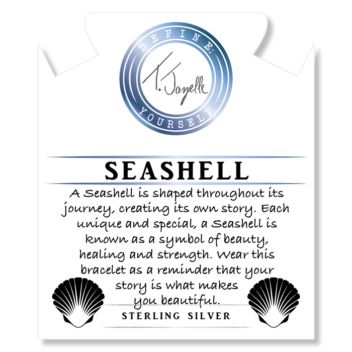 Pink Tourmaline Stone Bracelet with Seashell Sterling Silver Charm