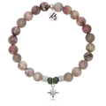 Pink Tourmaline Stone Bracelet with Your Year Sterling Silver Charm
