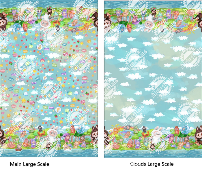 Preorder R31 FABRIC Labu Park Double Border Blue