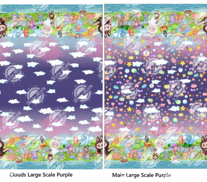 Preorder R31 FABRIC Labu Park Double Border Purple