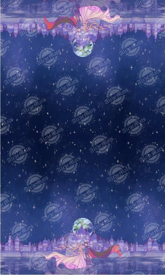 Preorder R31 Fabric Mooncrossed Lovers Double Border Rerun