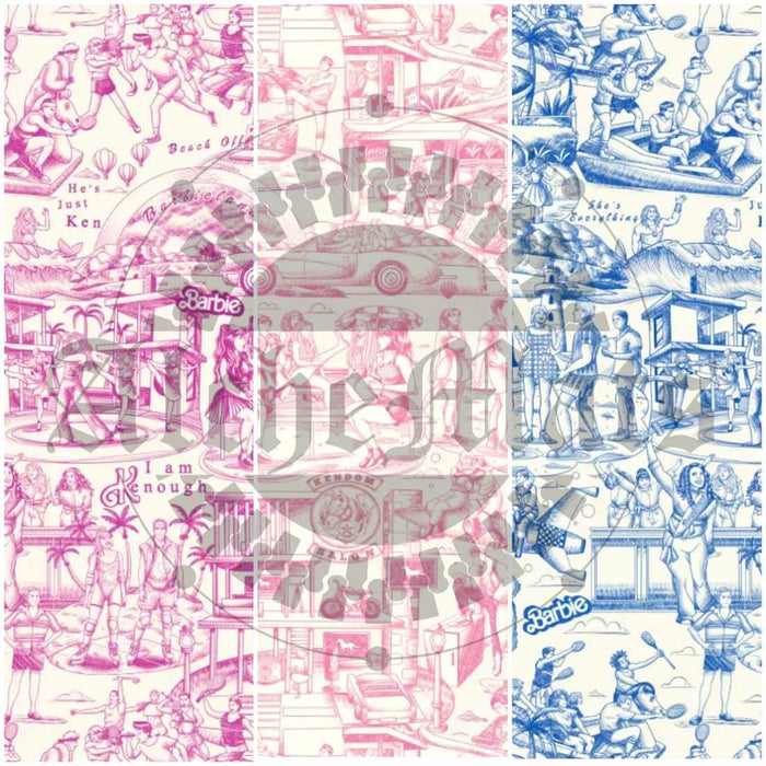 Preorder R31 FABRIC/VINYL Doll Toile Stacked