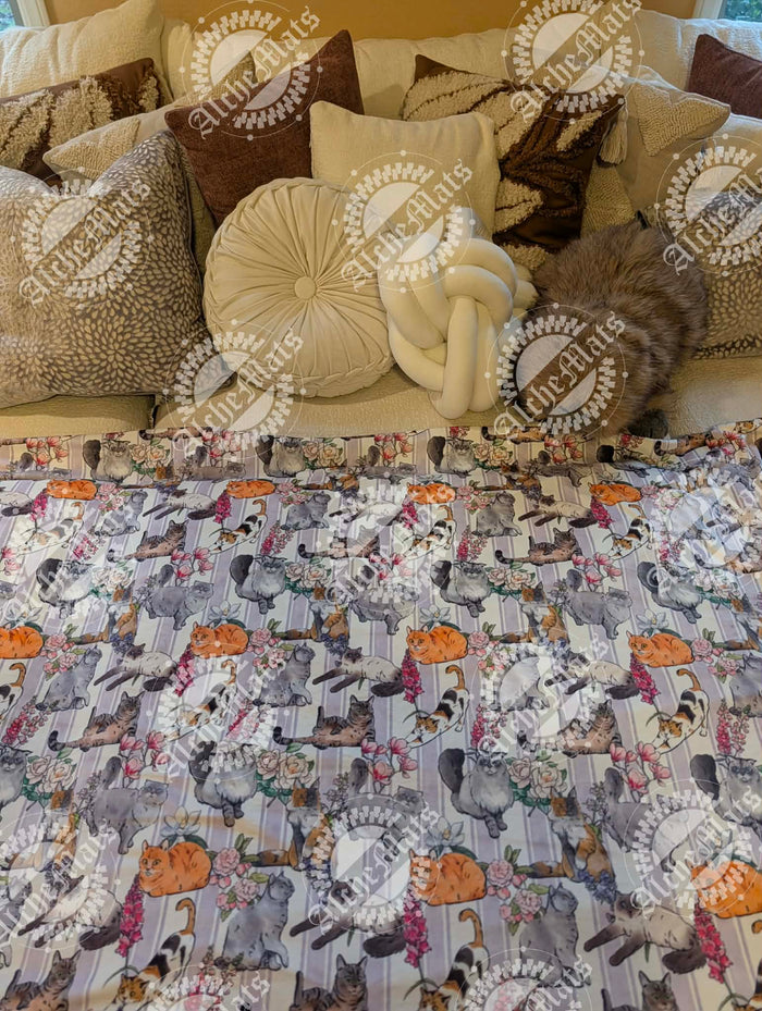 Preorder R31 FABRIC/VINYL Floral Cat Stripes