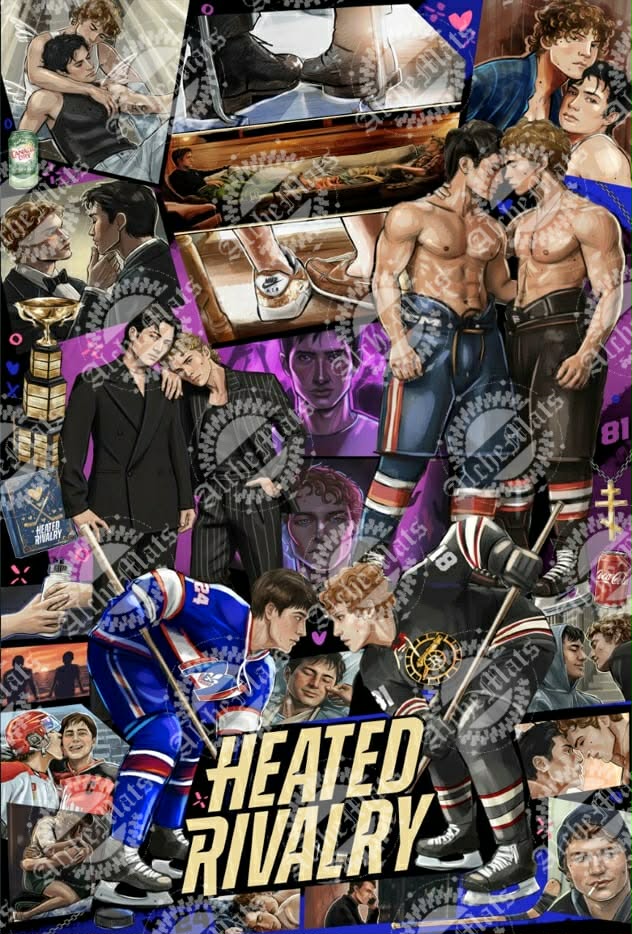 Preorder R31  Fabric/Vinyl Hockey Romance Adult Blanket Panel