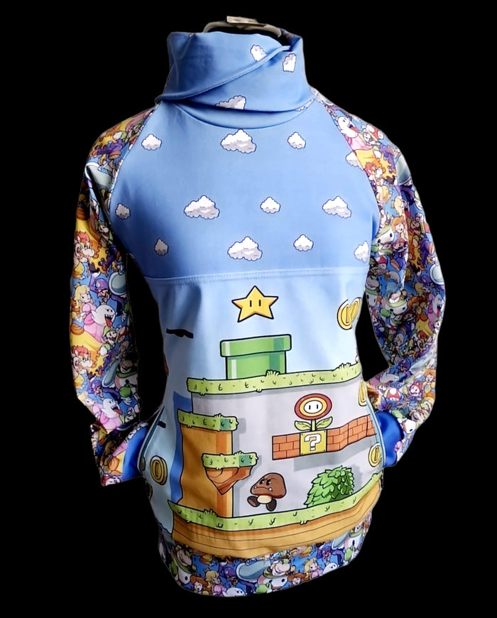 Preorder R31 Fabric/Vinyl Itsa Me Sidescroll Double Border Print